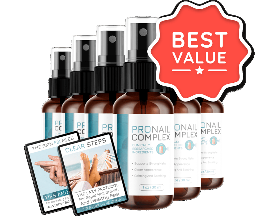 6 bottle ProNail Complex: Doctor-formulated mist spray with potent oils & skin-repairing vitamins—releasing micro particles to deeply support healthy toenails & skin